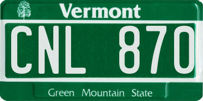 VT license plate CNL870