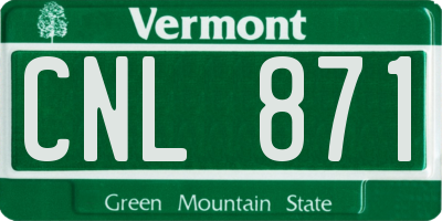 VT license plate CNL871