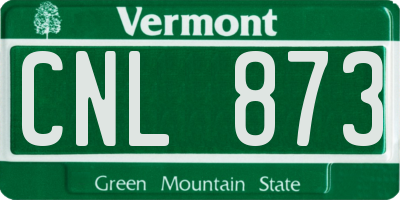 VT license plate CNL873