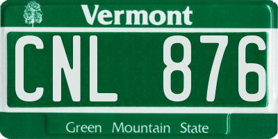 VT license plate CNL876