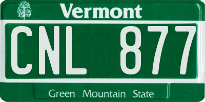VT license plate CNL877
