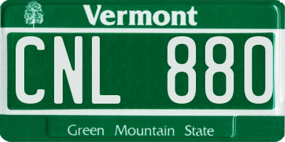 VT license plate CNL880