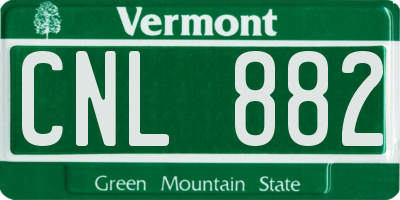 VT license plate CNL882