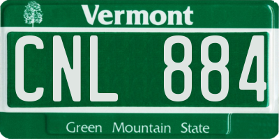 VT license plate CNL884