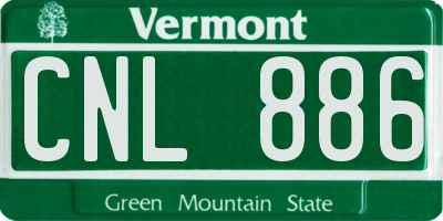 VT license plate CNL886