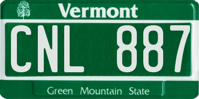 VT license plate CNL887