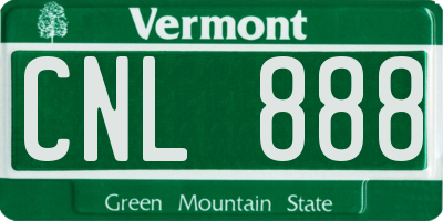 VT license plate CNL888