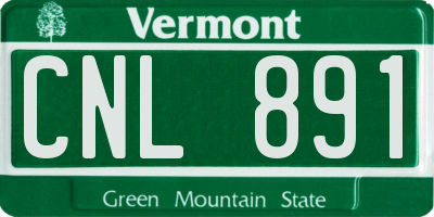 VT license plate CNL891