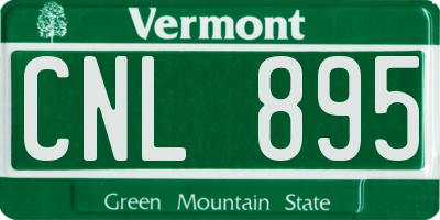 VT license plate CNL895