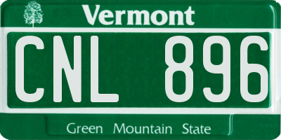 VT license plate CNL896