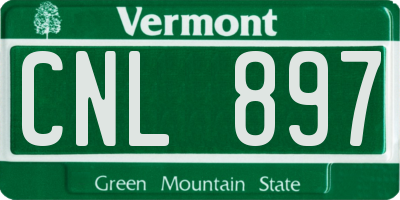 VT license plate CNL897
