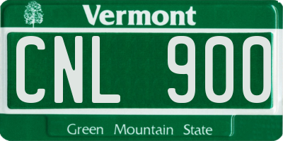 VT license plate CNL900