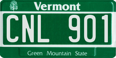 VT license plate CNL901