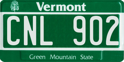 VT license plate CNL902