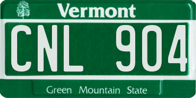 VT license plate CNL904