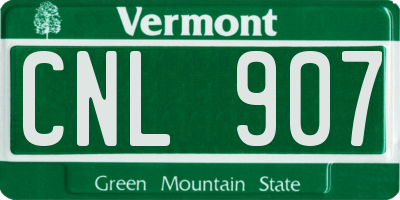 VT license plate CNL907