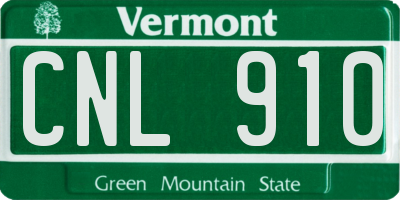 VT license plate CNL910