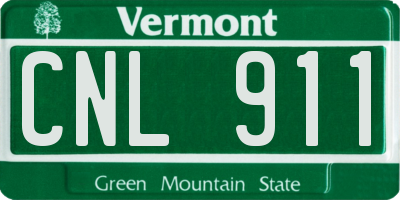 VT license plate CNL911