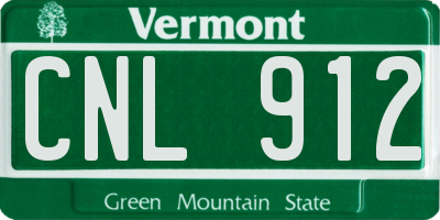 VT license plate CNL912