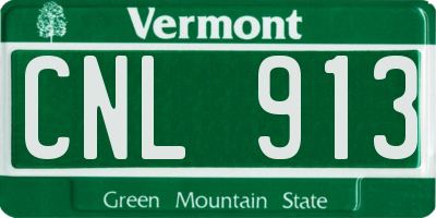 VT license plate CNL913