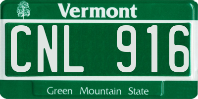 VT license plate CNL916
