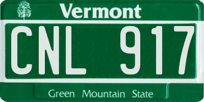 VT license plate CNL917