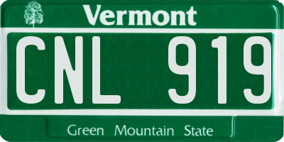 VT license plate CNL919
