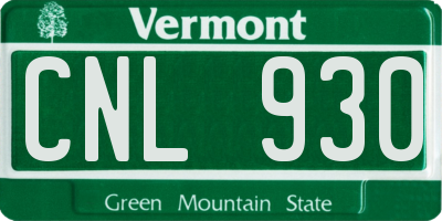 VT license plate CNL930