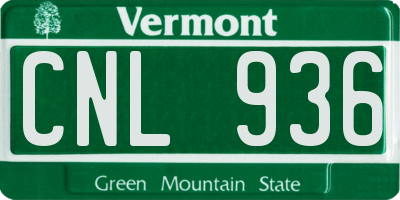 VT license plate CNL936