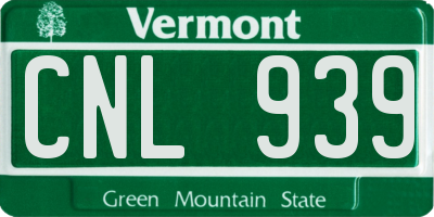 VT license plate CNL939
