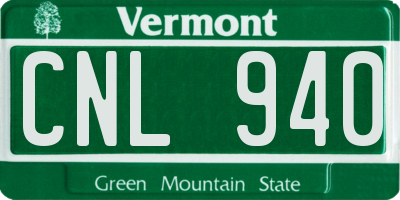 VT license plate CNL940