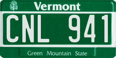 VT license plate CNL941