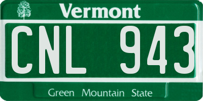 VT license plate CNL943