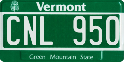 VT license plate CNL950