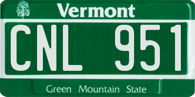 VT license plate CNL951