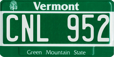 VT license plate CNL952