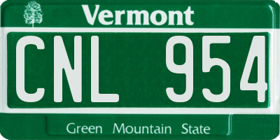 VT license plate CNL954
