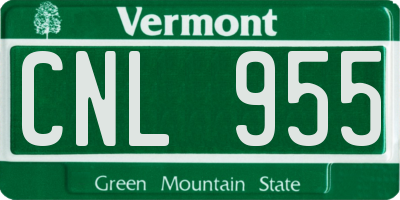 VT license plate CNL955