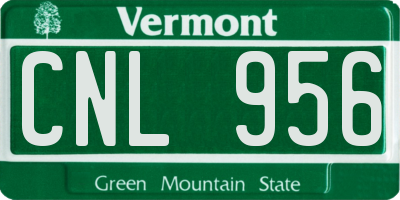 VT license plate CNL956