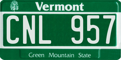 VT license plate CNL957