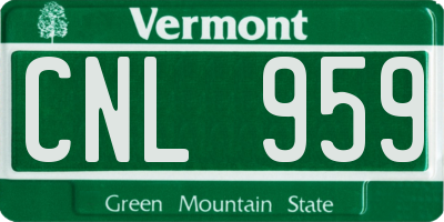 VT license plate CNL959