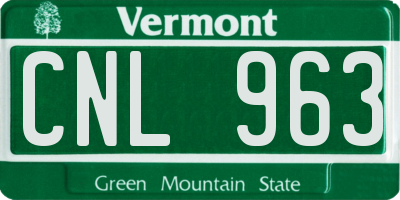 VT license plate CNL963