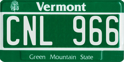 VT license plate CNL966