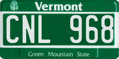 VT license plate CNL968