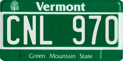 VT license plate CNL970