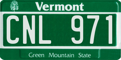 VT license plate CNL971