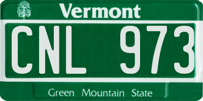 VT license plate CNL973
