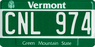 VT license plate CNL974