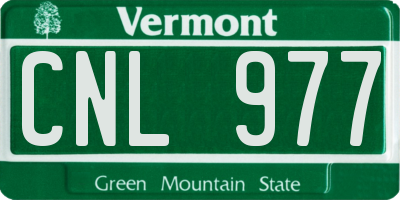 VT license plate CNL977