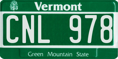 VT license plate CNL978
